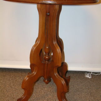 Walnut & Marble Topped Oval Parlor Table