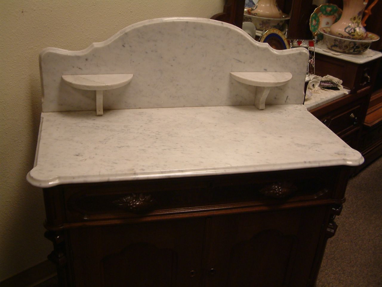 Walnut Marble Top Washstand - Image 7