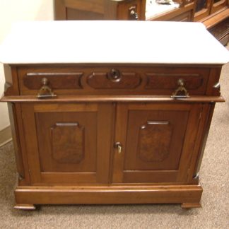 Walnut Marble Top Washstand Nightstand