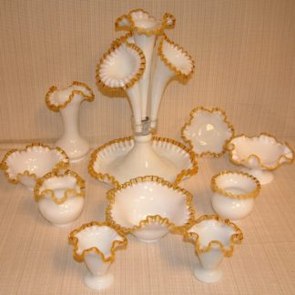 Rare Fenton Gold Crest Large Epergne