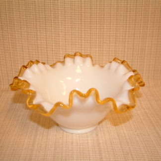 Fenton Gold Crest Ruffled High Side Bowl