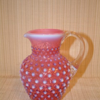 Fenton Cranberry Opalescent Hobnail Pitcher