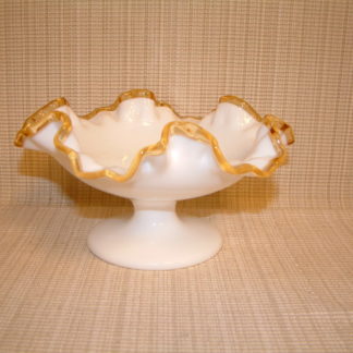 Fenton Gold Crest Ruffled Compote