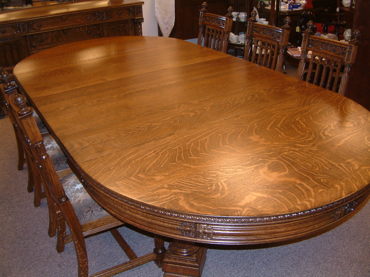 Massive Oak Gothic Style Dining Set, Robert Mitchell - Image 11