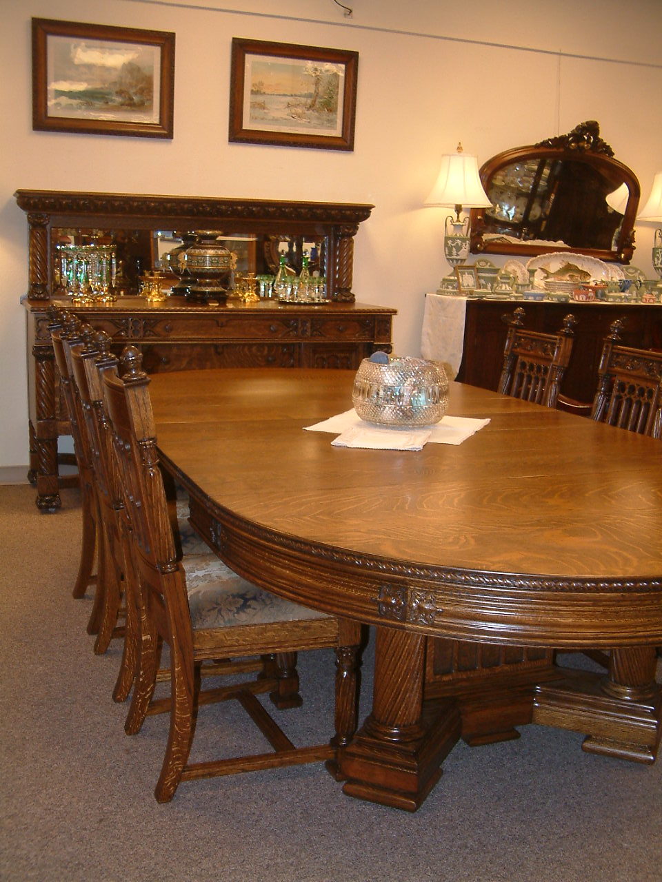 Massive Oak Gothic Style Dining Set, Robert Mitchell - Image 2
