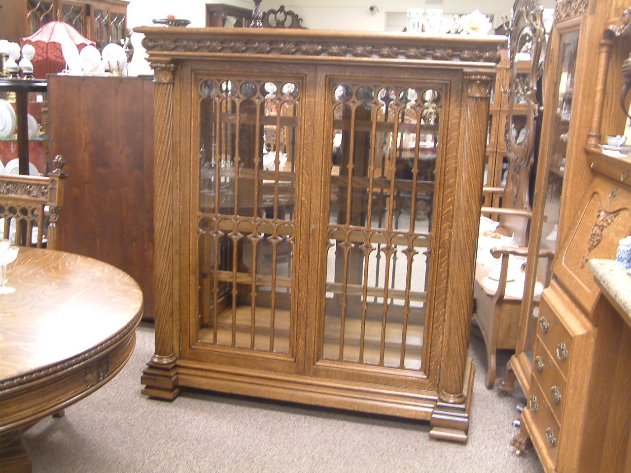 Massive Oak Gothic Style Dining Set, Robert Mitchell - Image 4