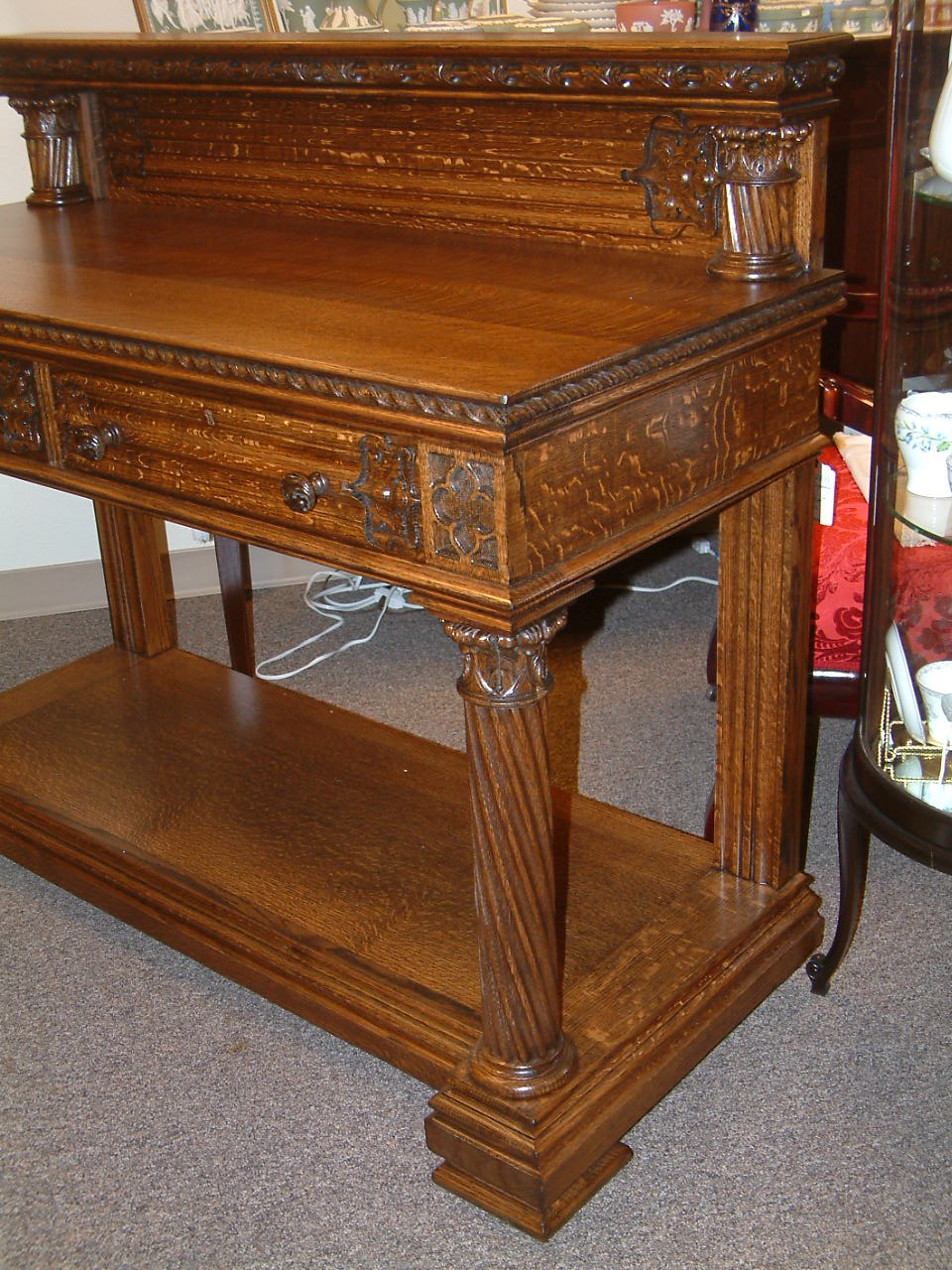 Massive Oak Gothic Style Dining Set, Robert Mitchell - Image 7