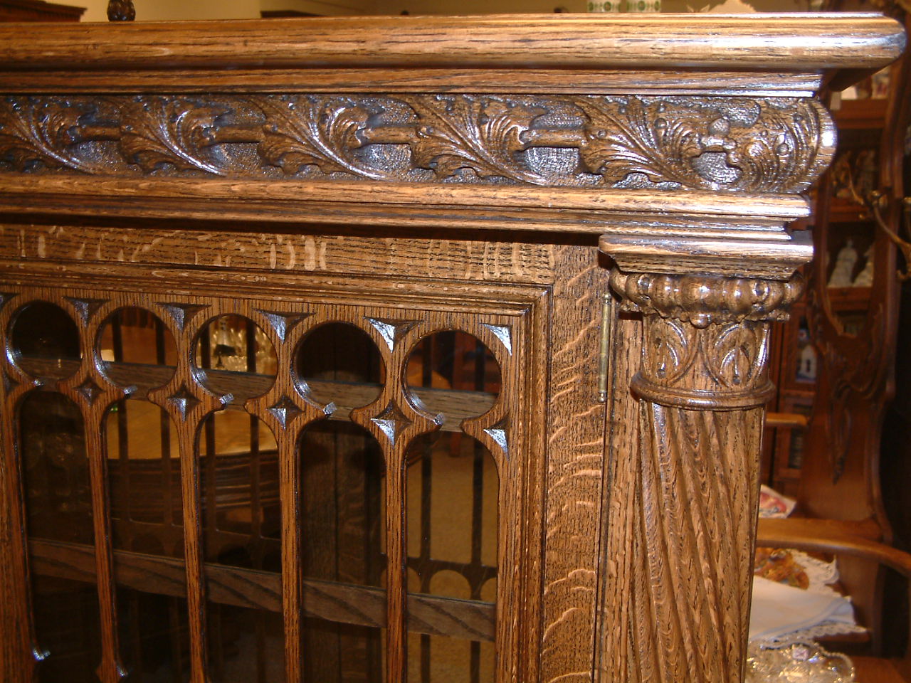 Massive Oak Gothic Style Dining Set, Robert Mitchell - Image 8