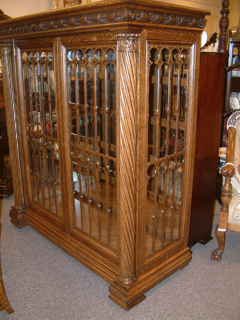 Massive Oak Gothic Style Dining Set, Robert Mitchell - Image 9