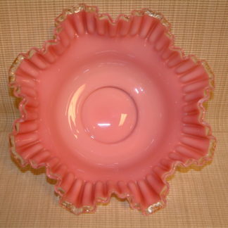Fenton Peach Crest Ruffled 10" Bowl
