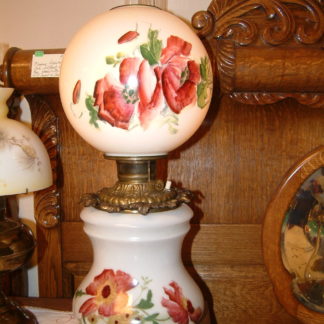 Gone With the Wind Banquet Lamp,  Hand Painted Poppies   SALE PRICED  $699