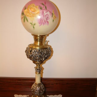 Gone With the Wind Banquet Lamp,  Hand Painted Shade
