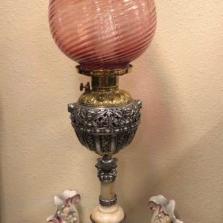 Tall Gone with the Wind Cranberry Lamp