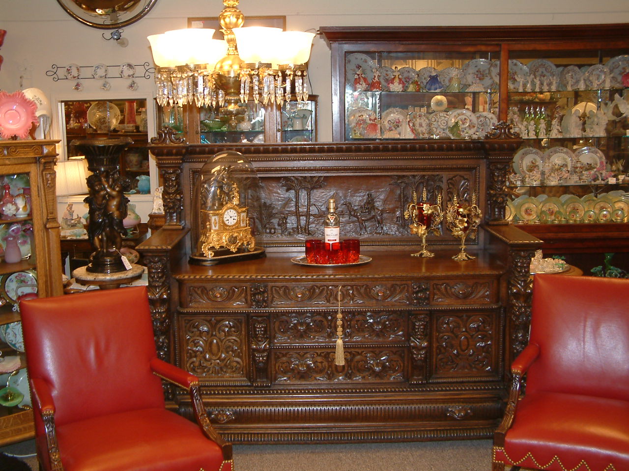 Massive Highly Carved R J Horner Buffet