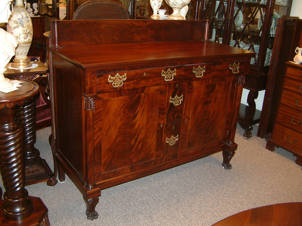 Mahogany Pre Civil War Era Empire Buffet