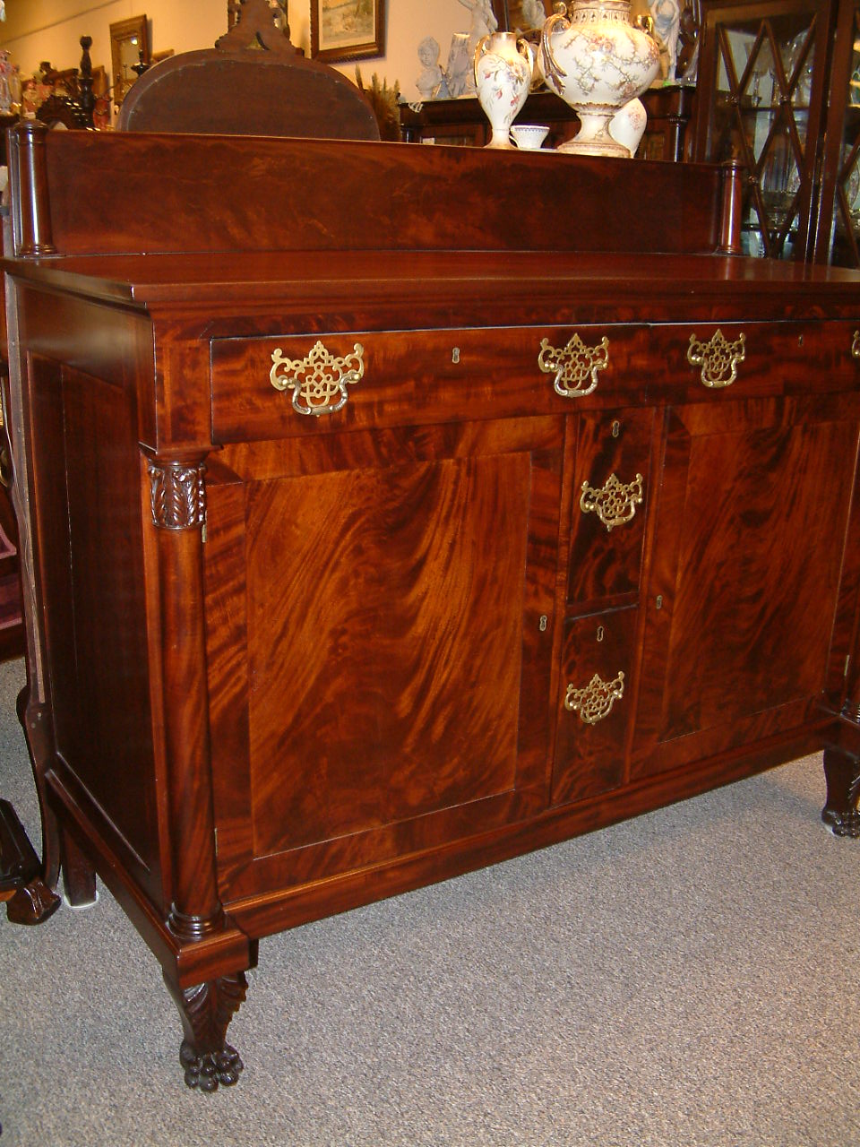 Mahogany Pre Civil War Era Empire Buffet - Image 3