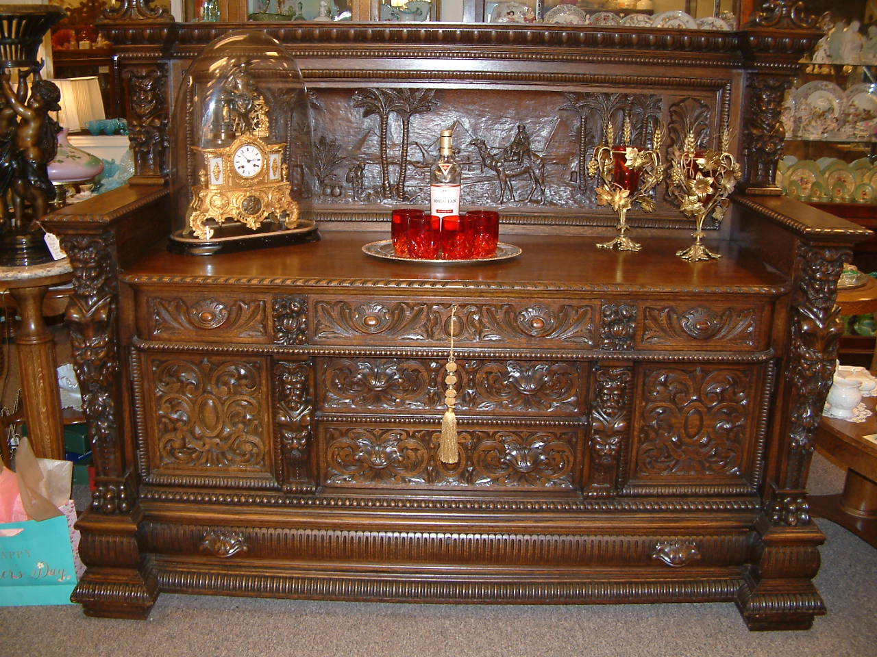 Massive Highly Carved R J Horner Buffet - Image 13