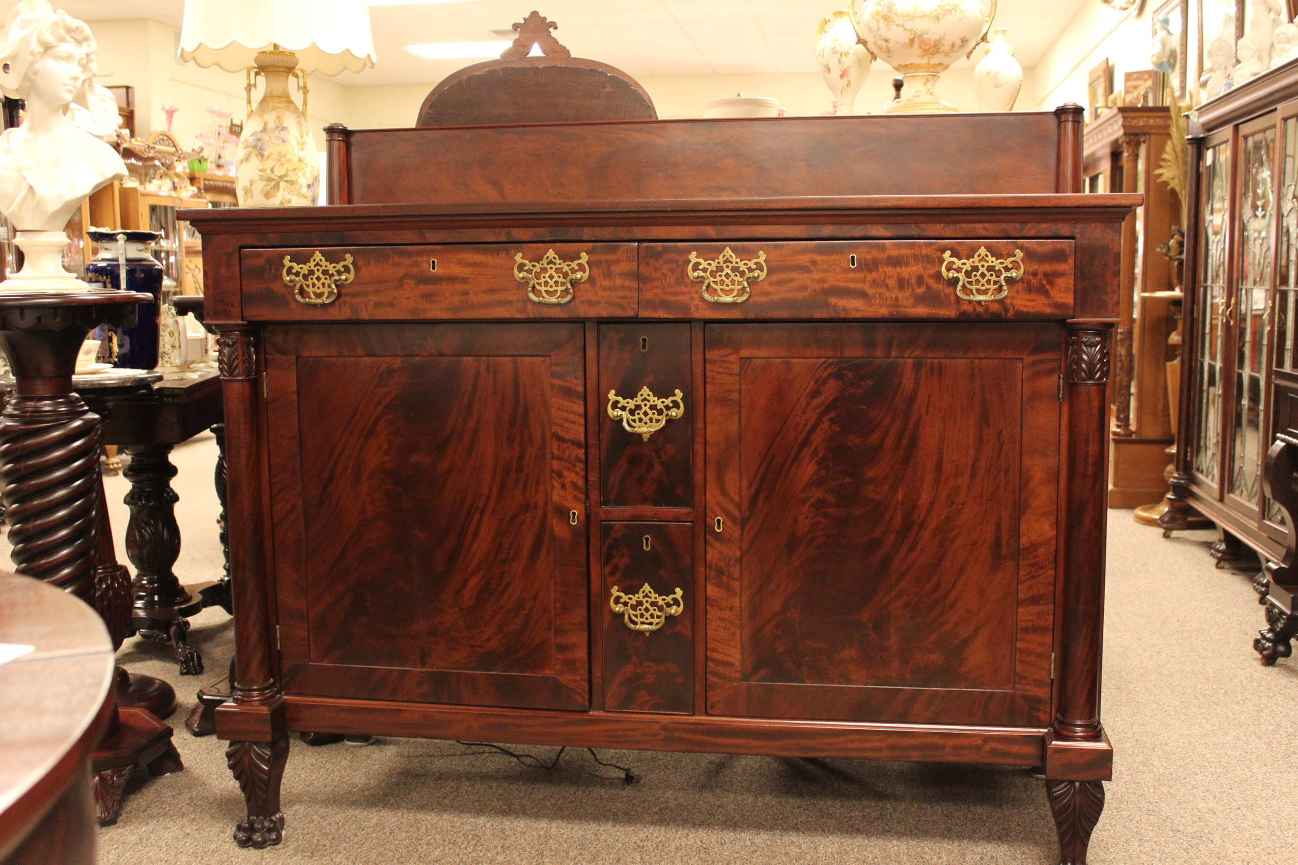Mahogany Pre Civil War Era Empire Buffet - Image 6