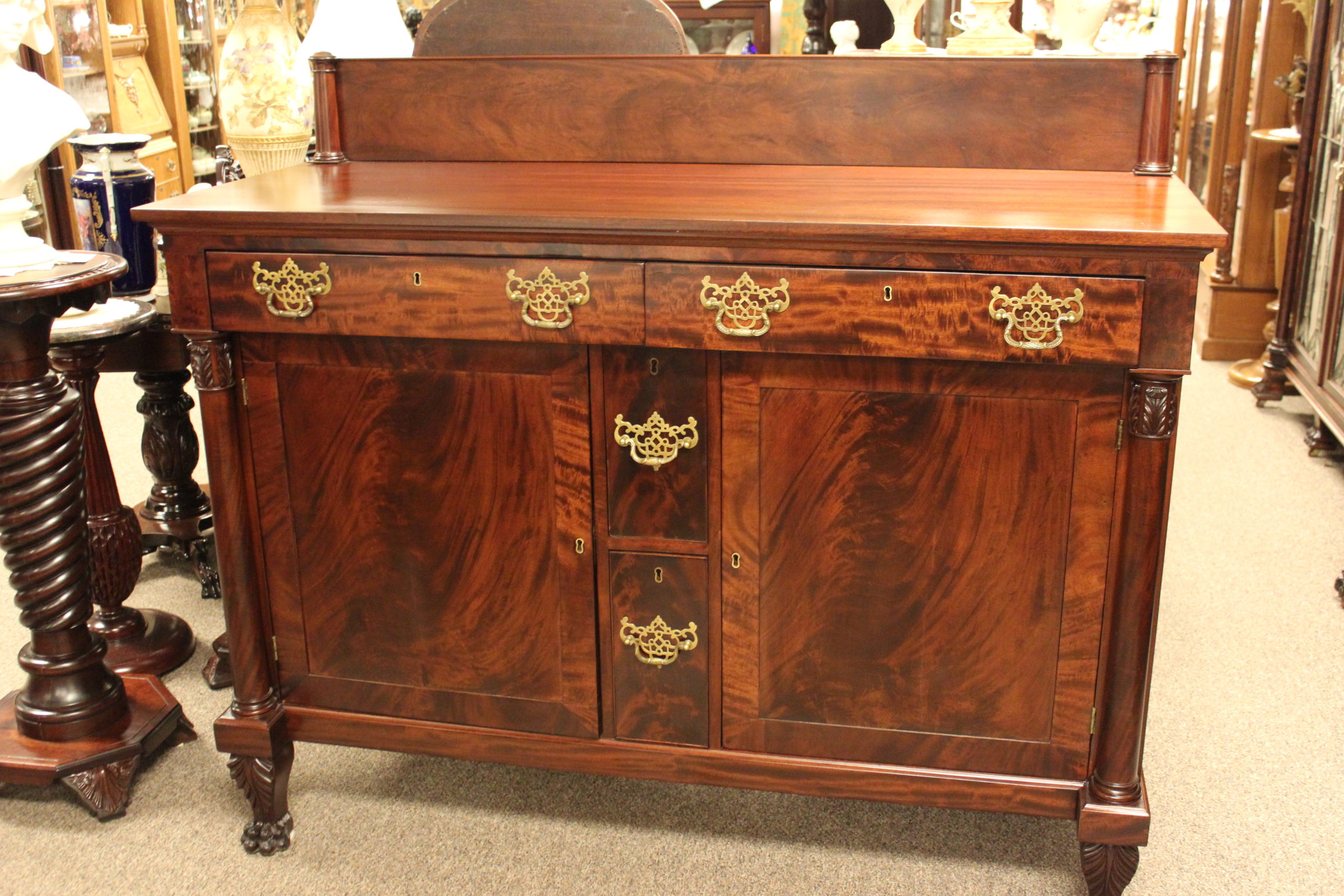 Mahogany Pre Civil War Era Empire Buffet - Image 7