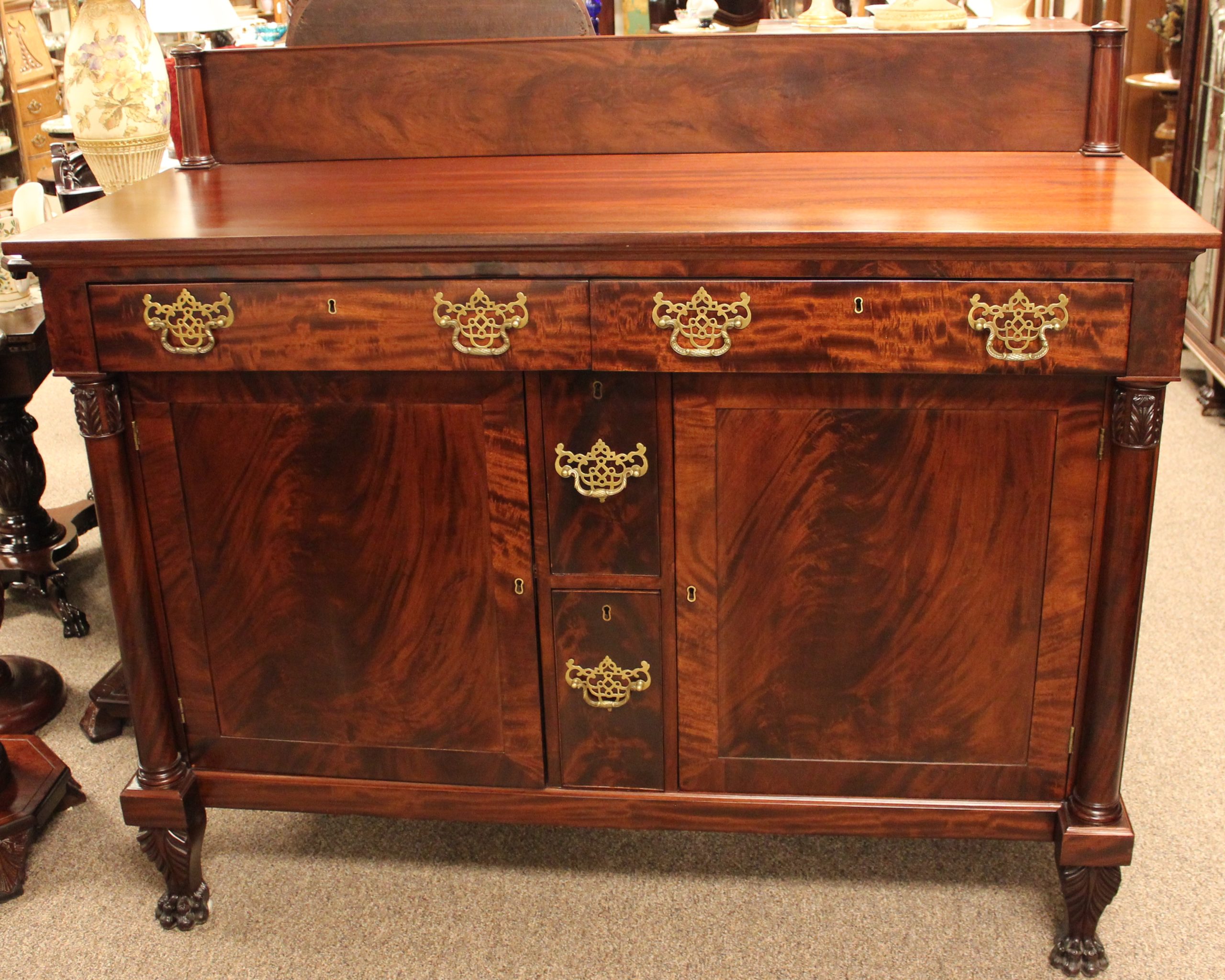 Mahogany Pre Civil War Era Empire Buffet - Image 8