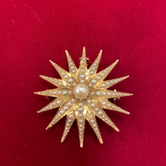 Antique Pearl & Gold Brooch
