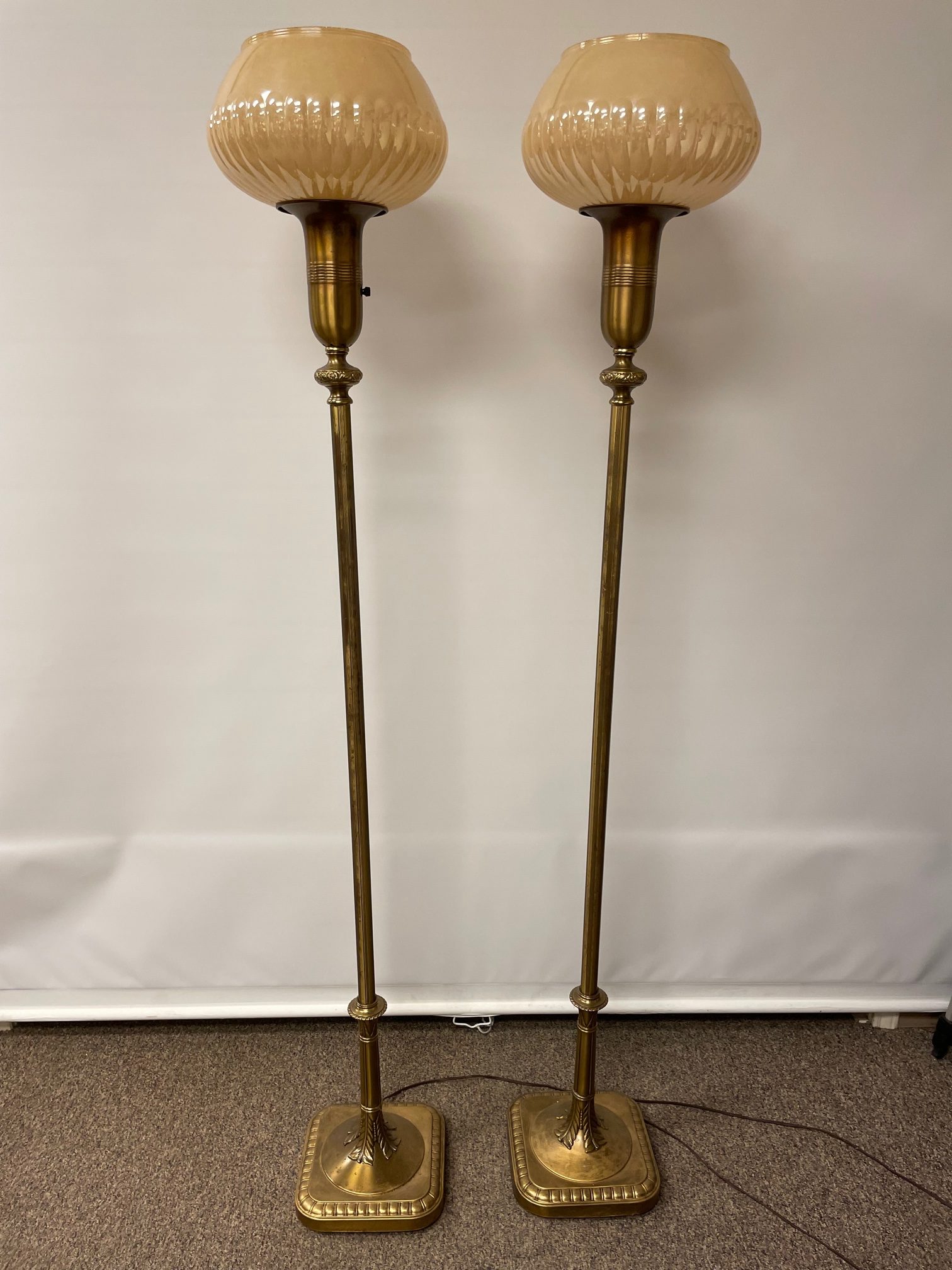 Matched Pair of Antique Torchiere Lamps SOLD