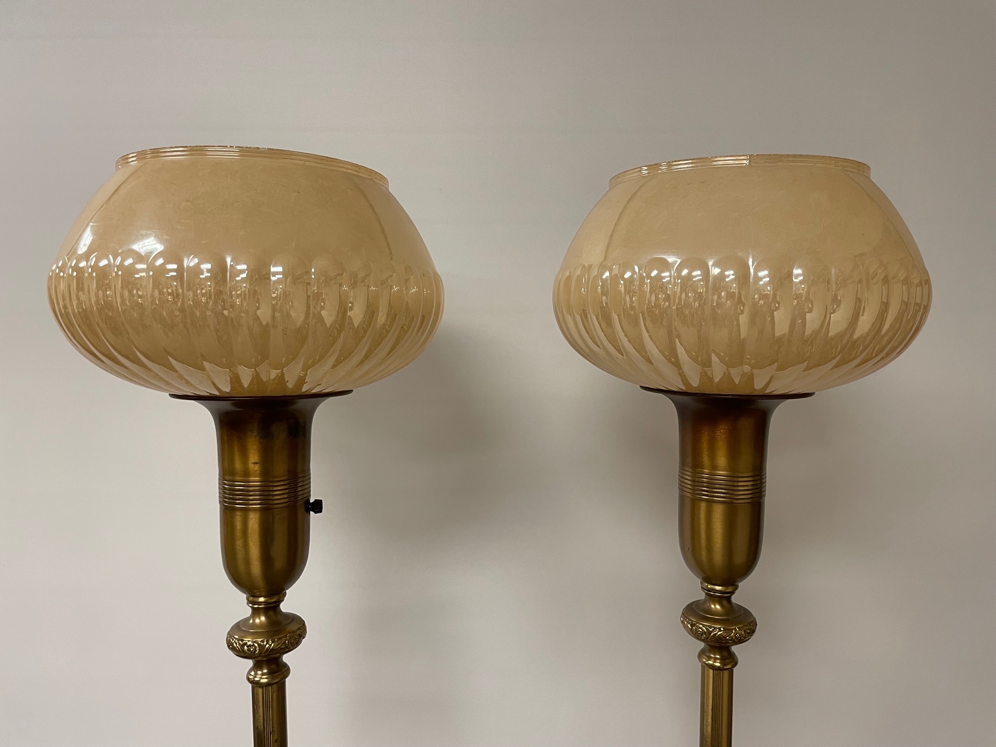 Matched Pair of Antique Torchiere Lamps SOLD - Image 2