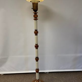 Rare Style Torchiere Lamp Wood & Glass Tube SOLD