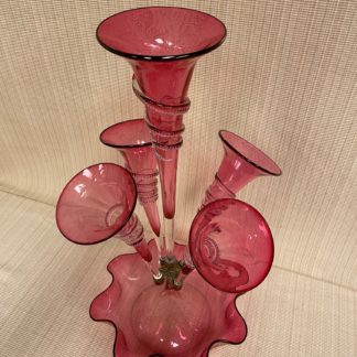 Cranberry Five Flute Epergne