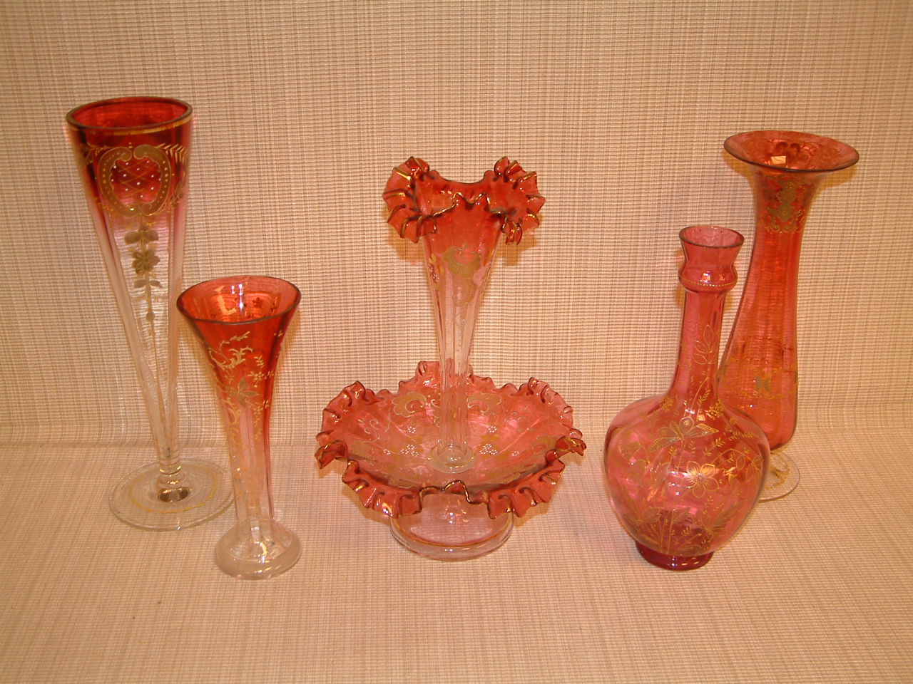 Cranberry Glass Bohemian Single Flute Epergne - Image 7