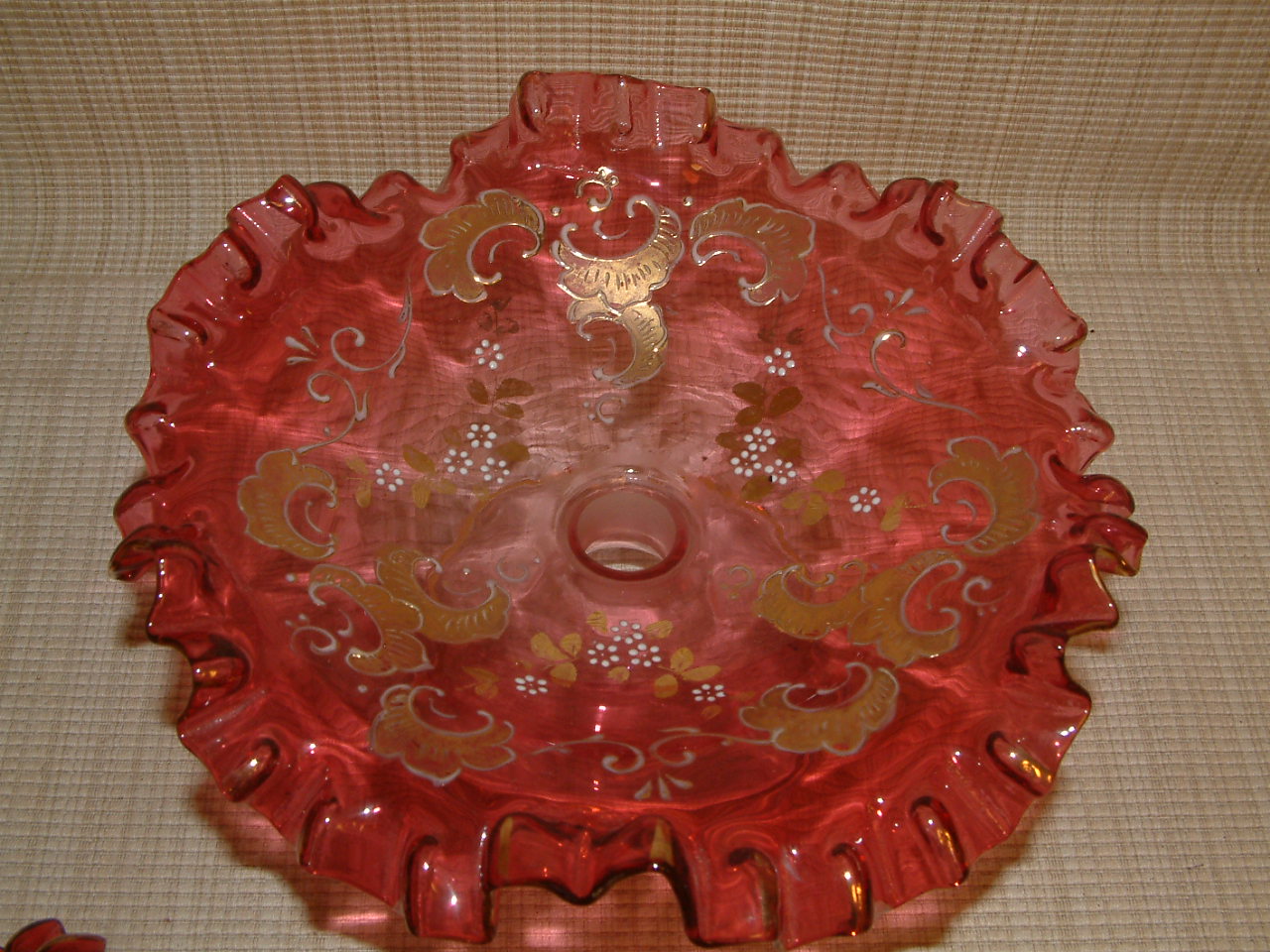 Cranberry Glass Bohemian Single Flute Epergne - Image 4