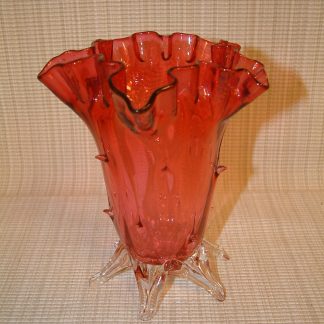 Cranberry Thorn Flared Vase