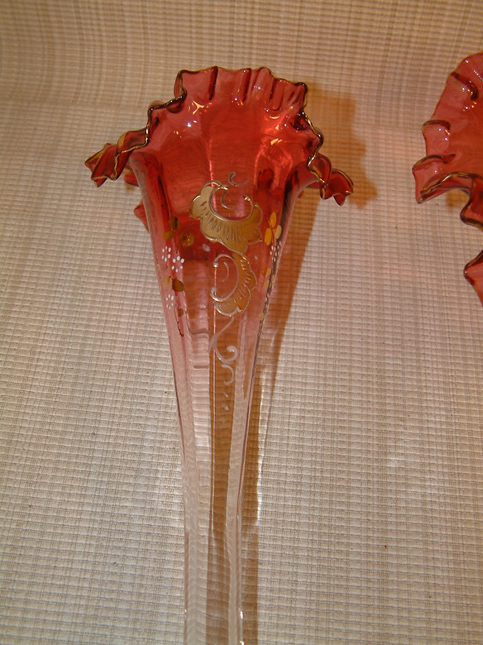 Cranberry Glass Bohemian Single Flute Epergne - Image 5