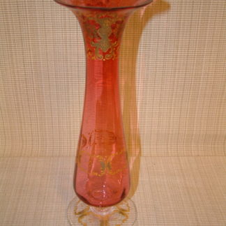Cranberry Bohemian Footed Vase