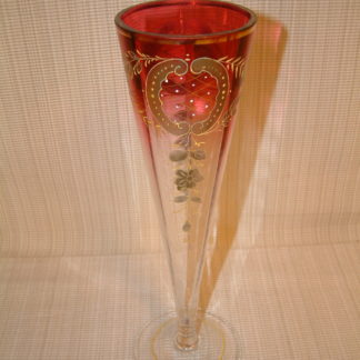 Cranberry Glass Trumpet Vase