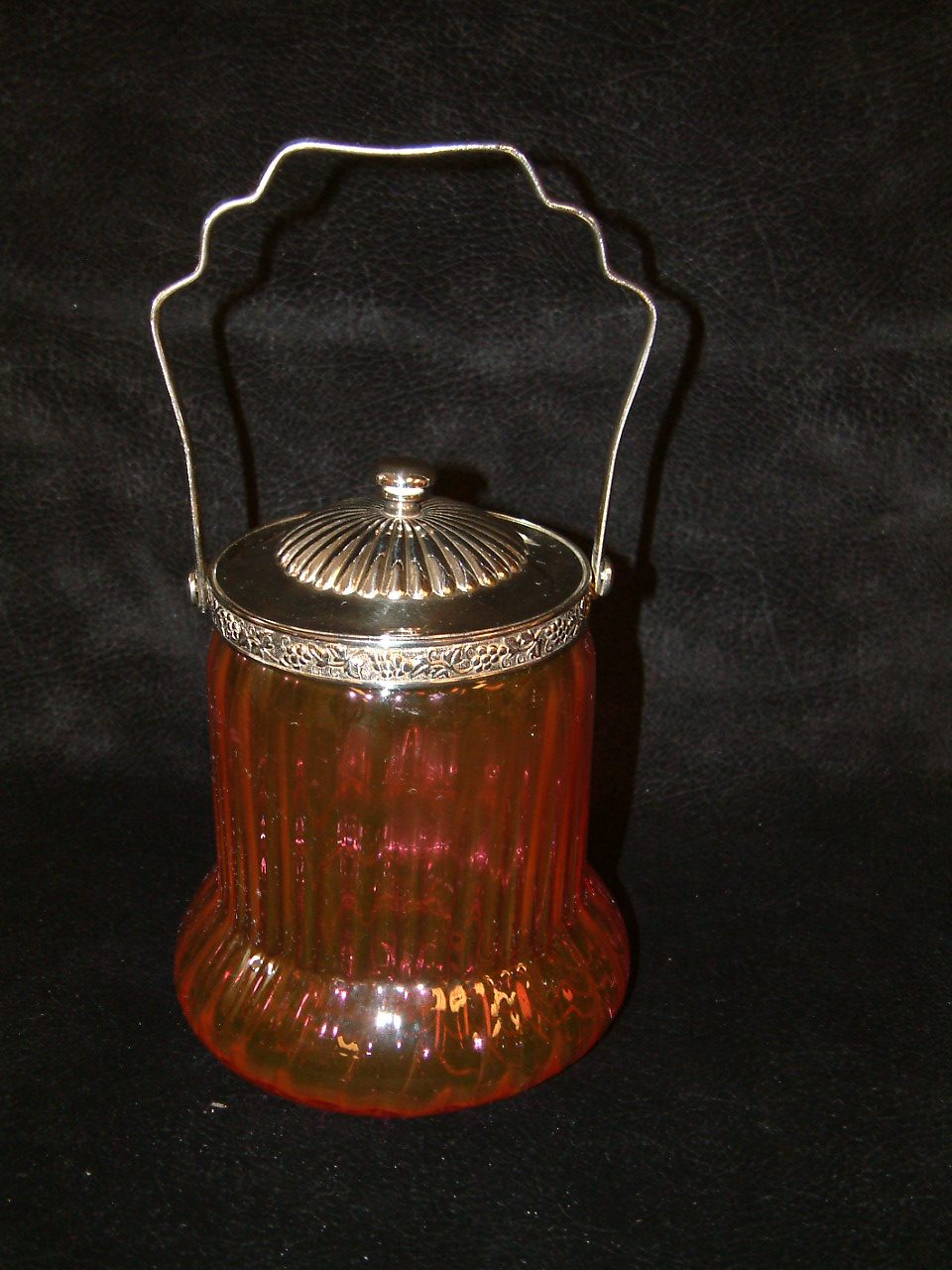 Cranberry Victorian Biscuit Barrel SOLD