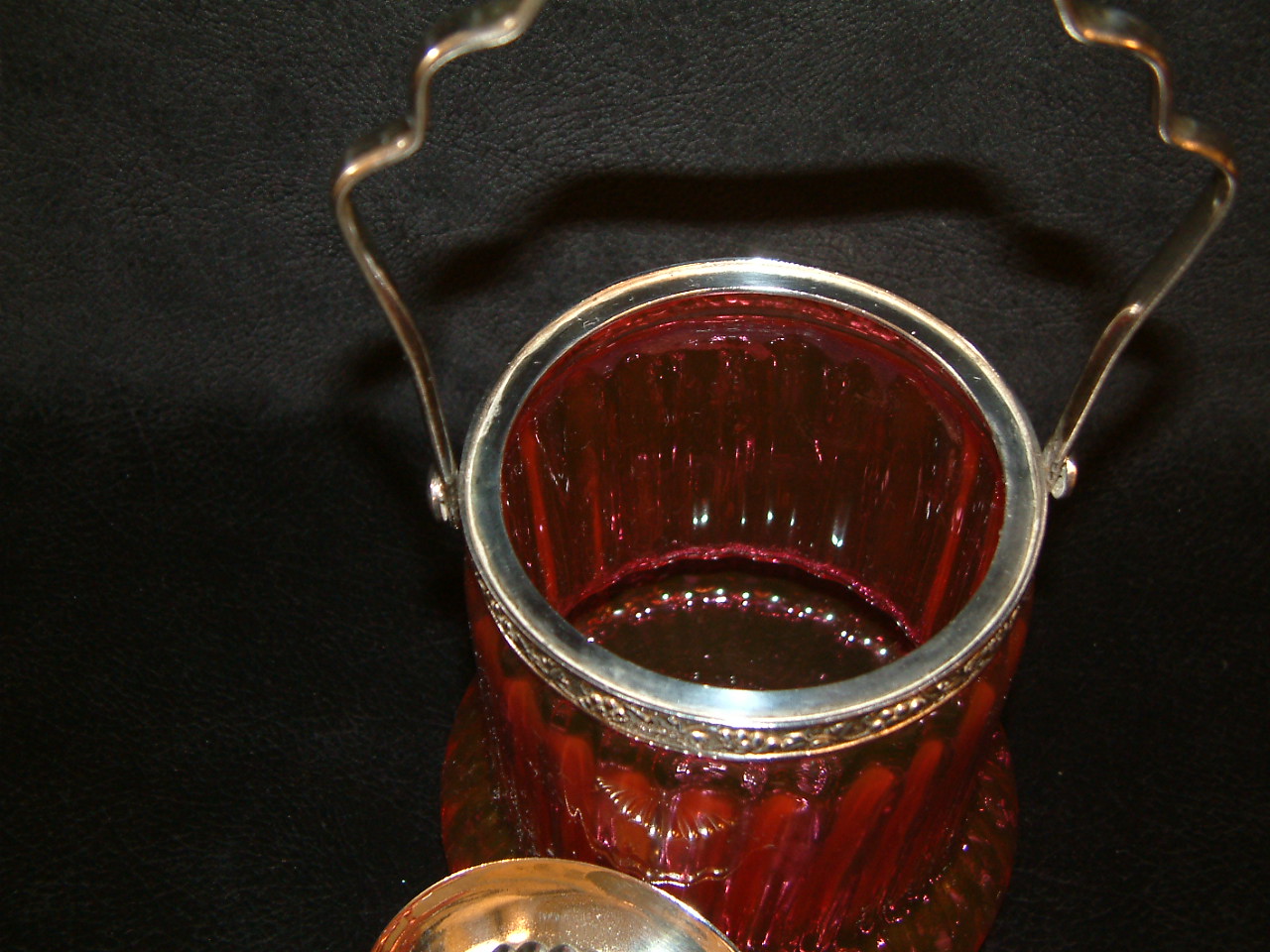 Cranberry Victorian Biscuit Barrel SOLD - Image 4