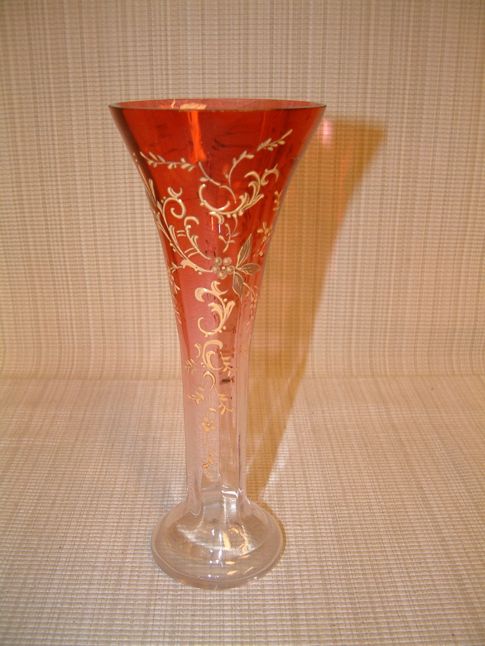 Cranberry Bohemian Art Glass Vase