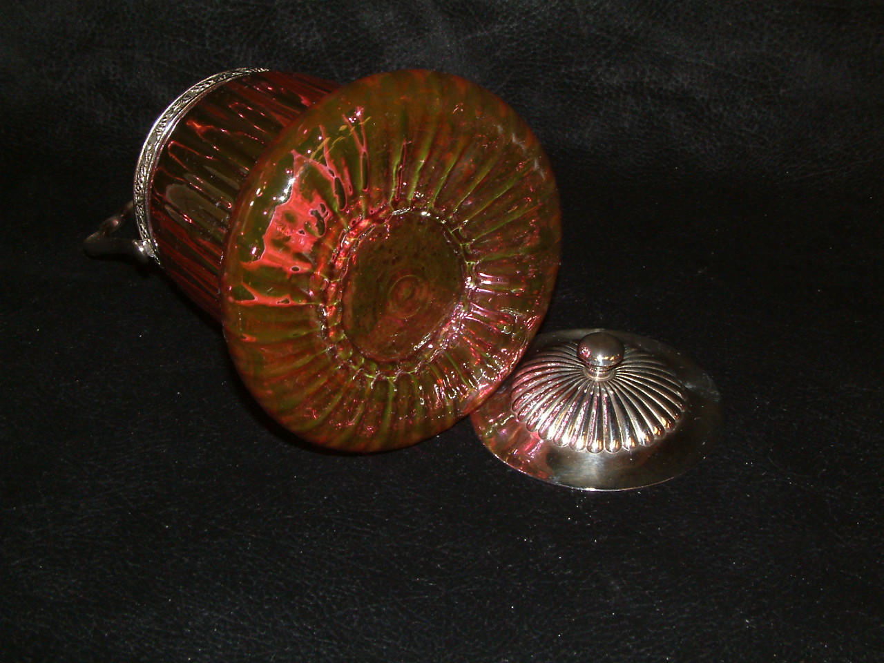 Cranberry Victorian Biscuit Barrel SOLD - Image 5