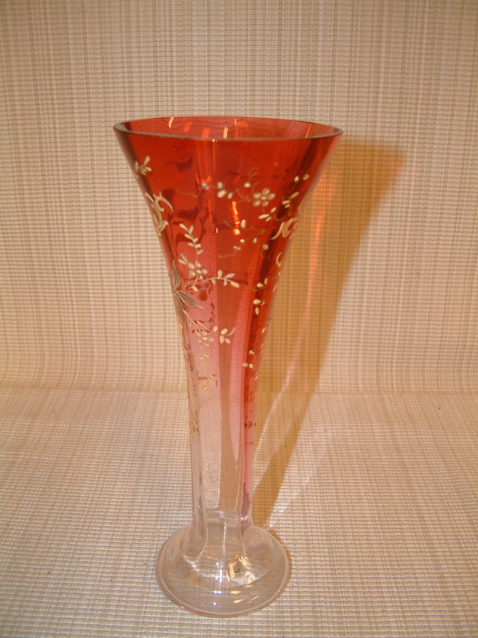 Cranberry Bohemian Art Glass Vase - Image 6