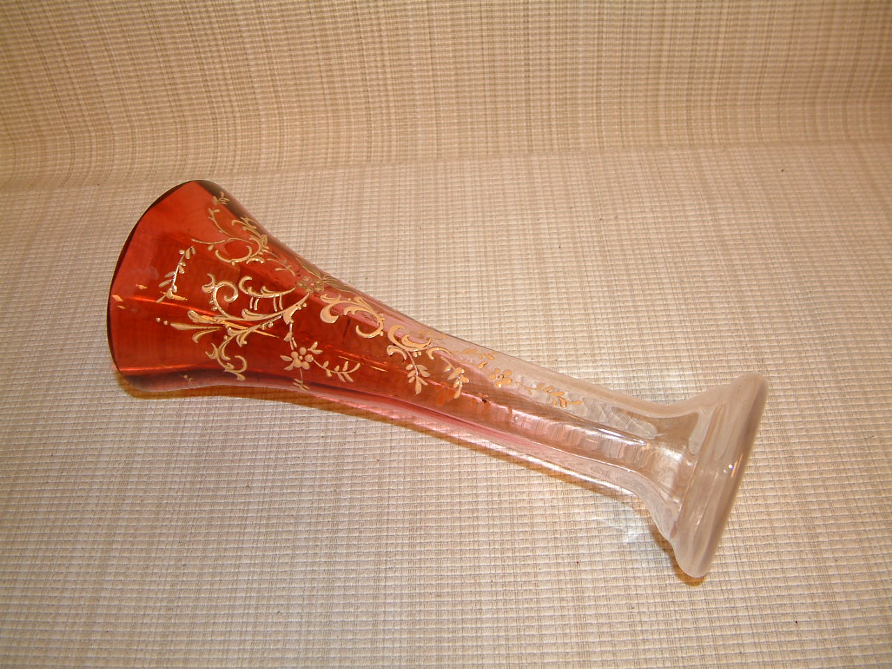 Cranberry Bohemian Art Glass Vase - Image 3