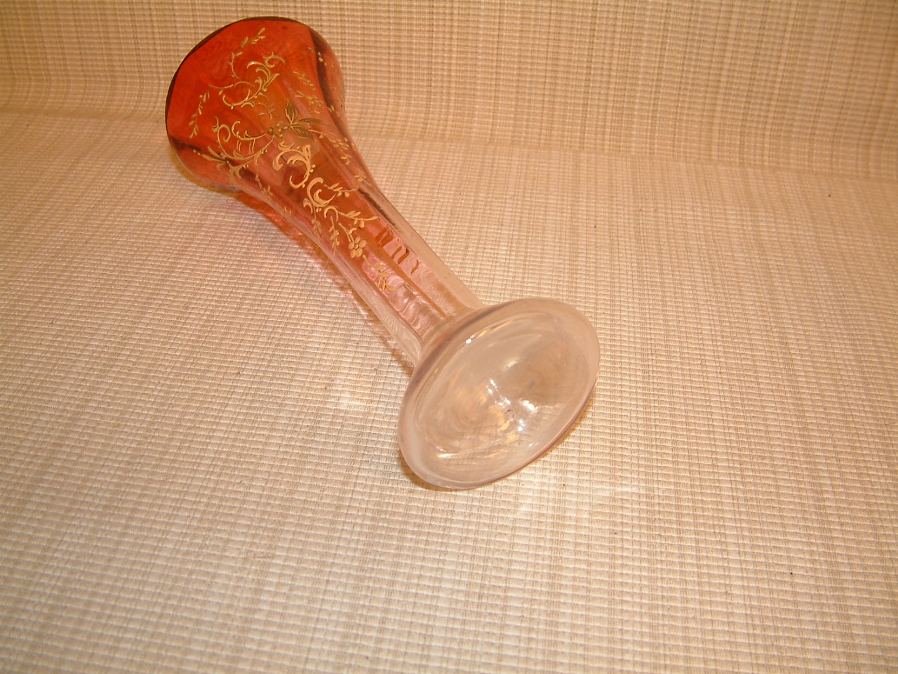 Cranberry Bohemian Art Glass Vase - Image 2