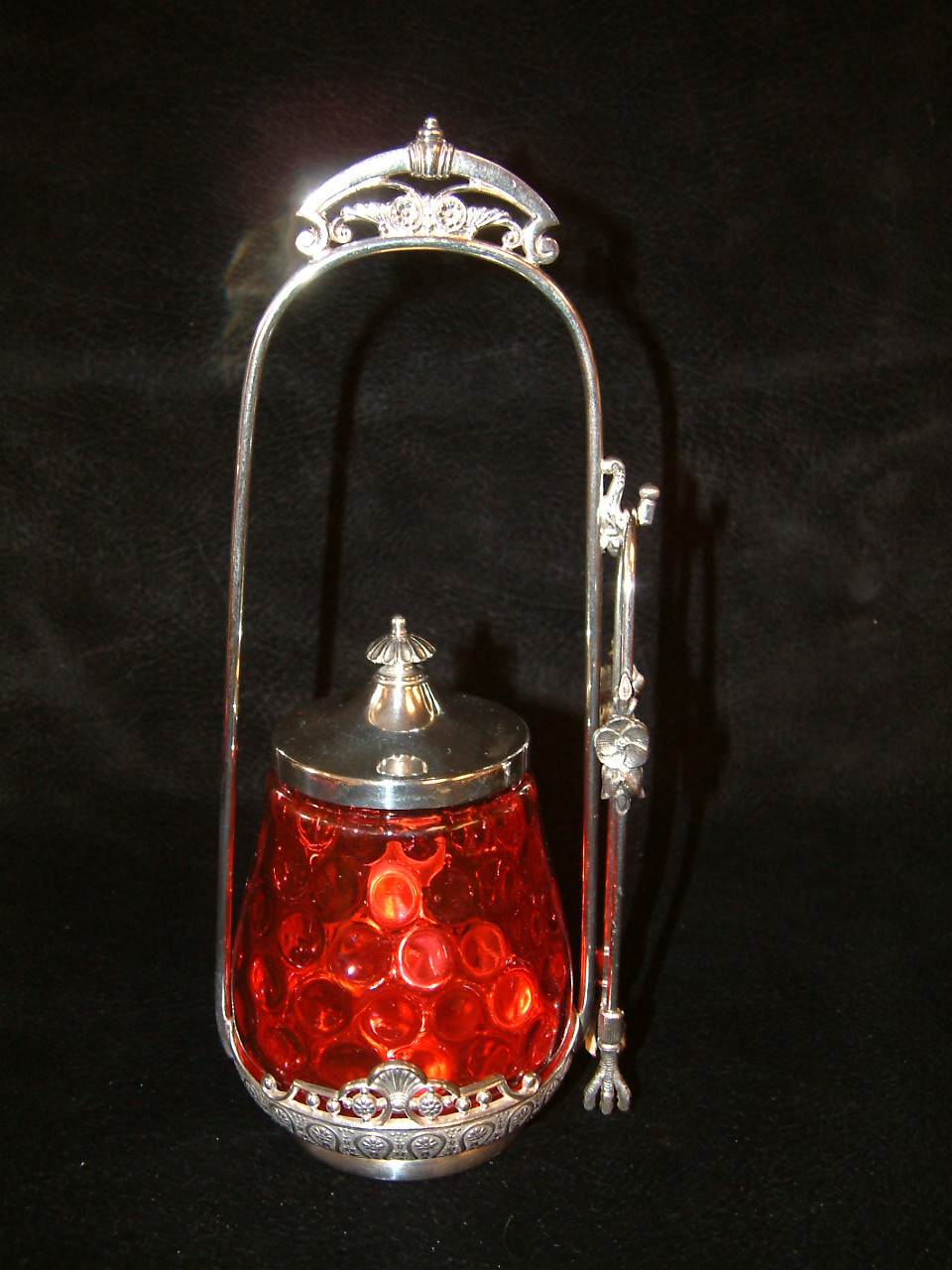 Cranberry Victorian Pickle Castor