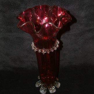 Cranberry Victorian Tall Vase
