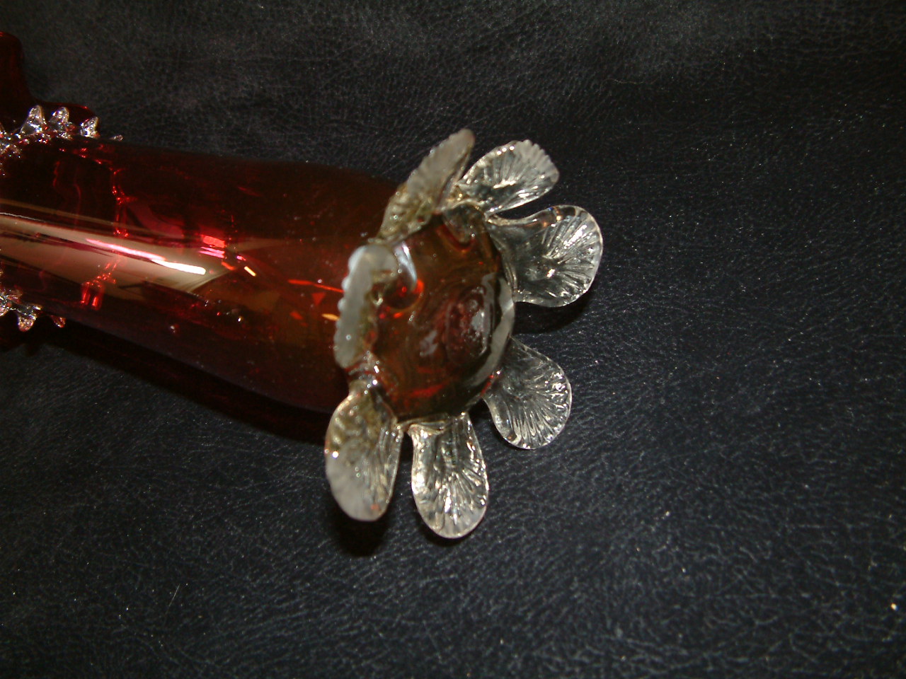 Cranberry Victorian Tall Vase - Image 3