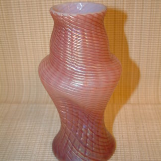 Bohemian Cranberry Swirl Vase