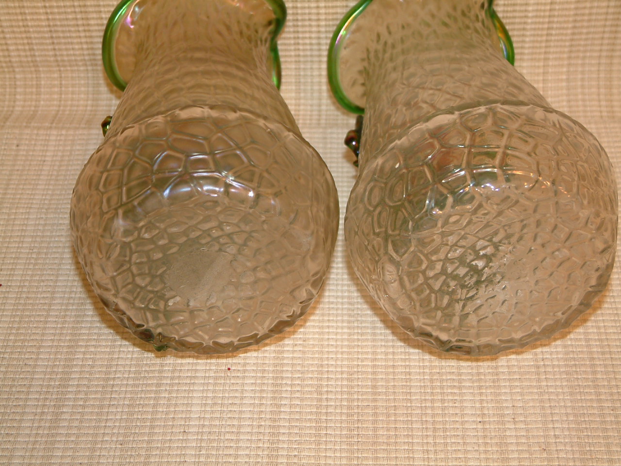 Bohemian Glass Applied Flower Vases - Image 6