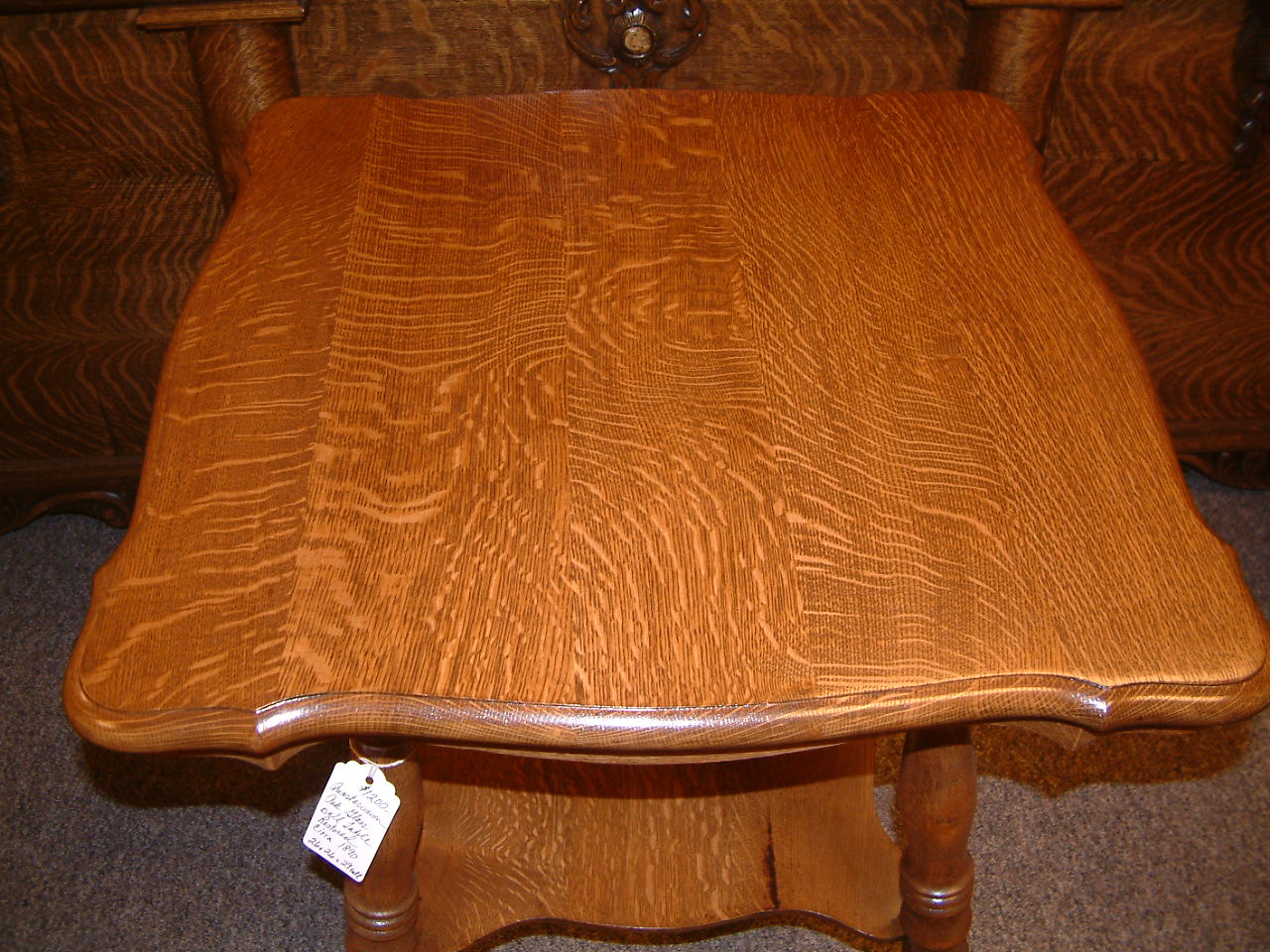 Quartersawn Oak Glass Ball Parlor Table - Image 2