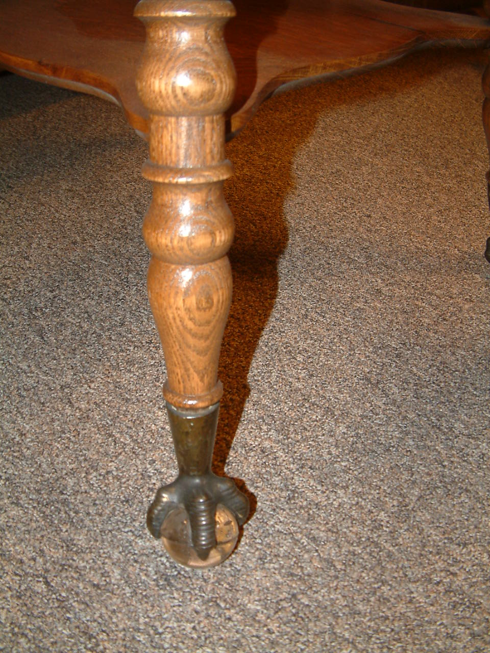 Quartersawn Oak Glass Ball Parlor Table - Image 5