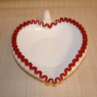 Fenton Ruby  Red Crested Large Heart Nappy SOLD